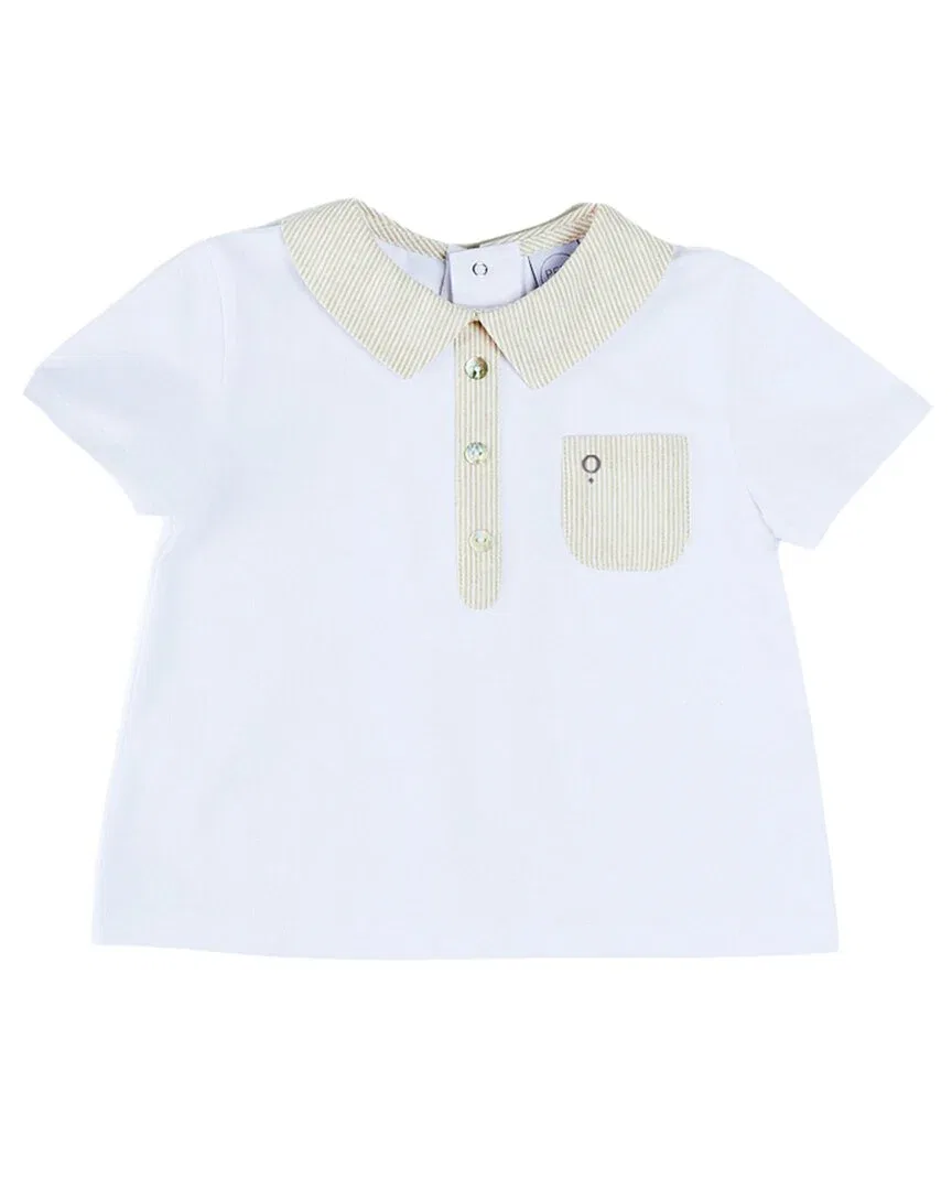 Детская рубашка поло с карманом и планкой Waterford Striped Polo Shirt Pepa London, бежевый