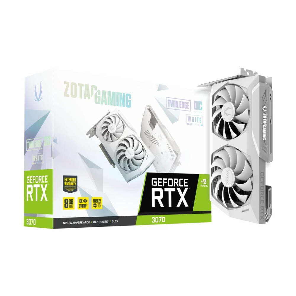 

Видеокарта ZOTAC GeForce RTX 3070 Twin Edge OC White Edition, 8 ГБ, белый