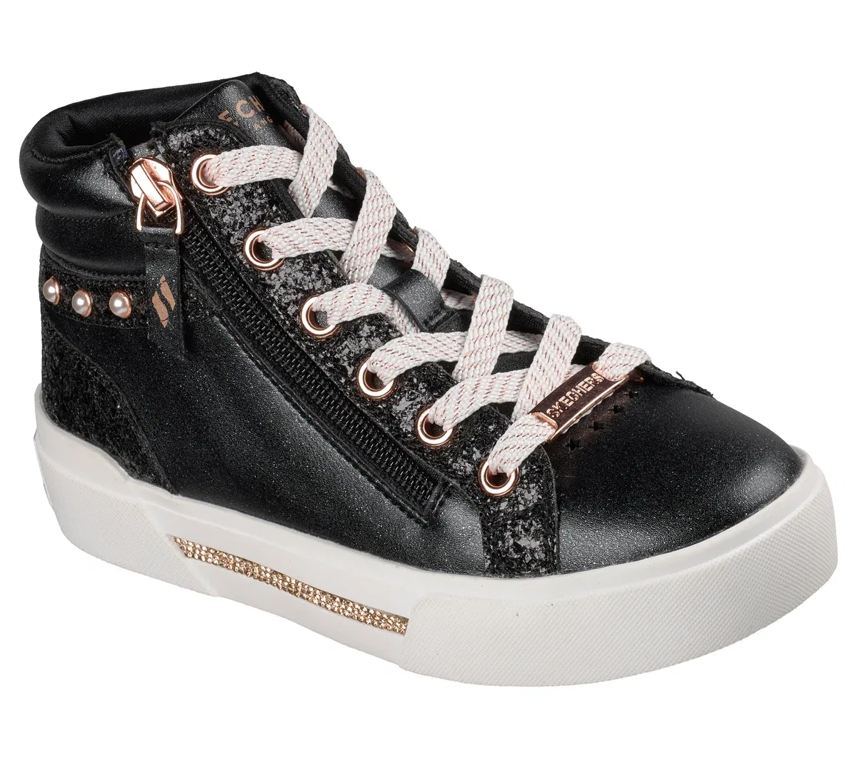 Детские кроссовки Aura LX Skechers, черный/розовое золото — фото 4