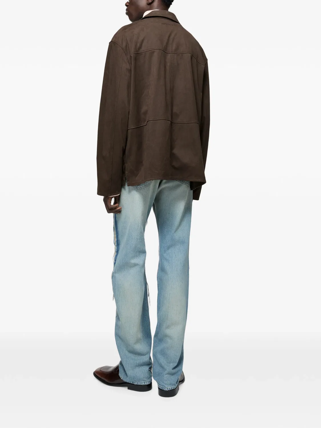 Рубашка из искусственной замши Acne Studios, коричневый — фото 3