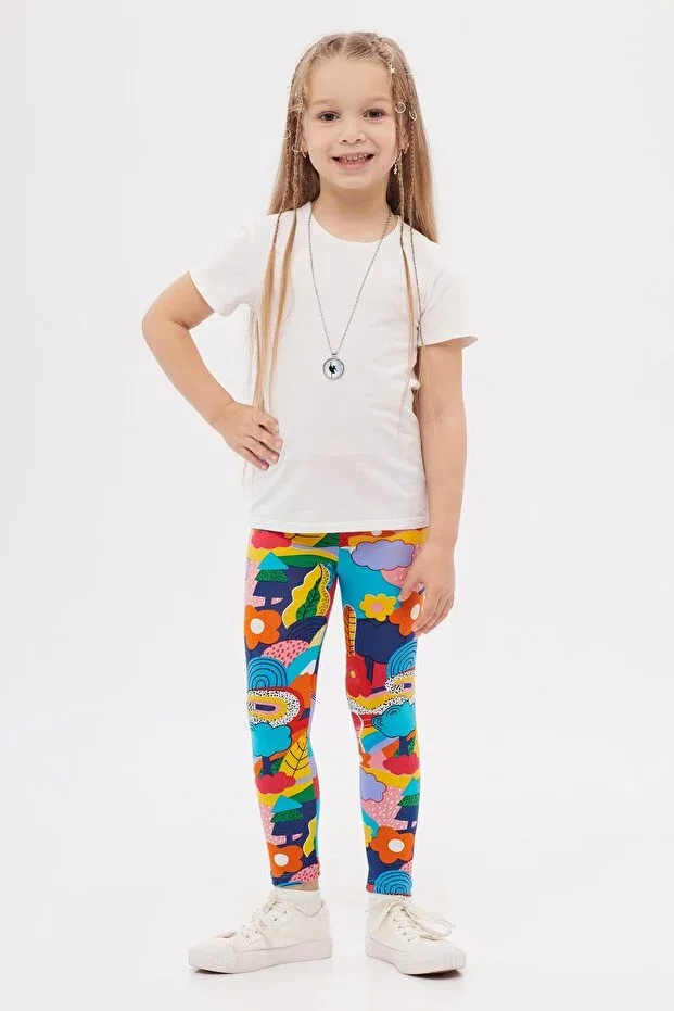Детские лосины для девочек с принтом Sunny Garden Lovetti, Patterned