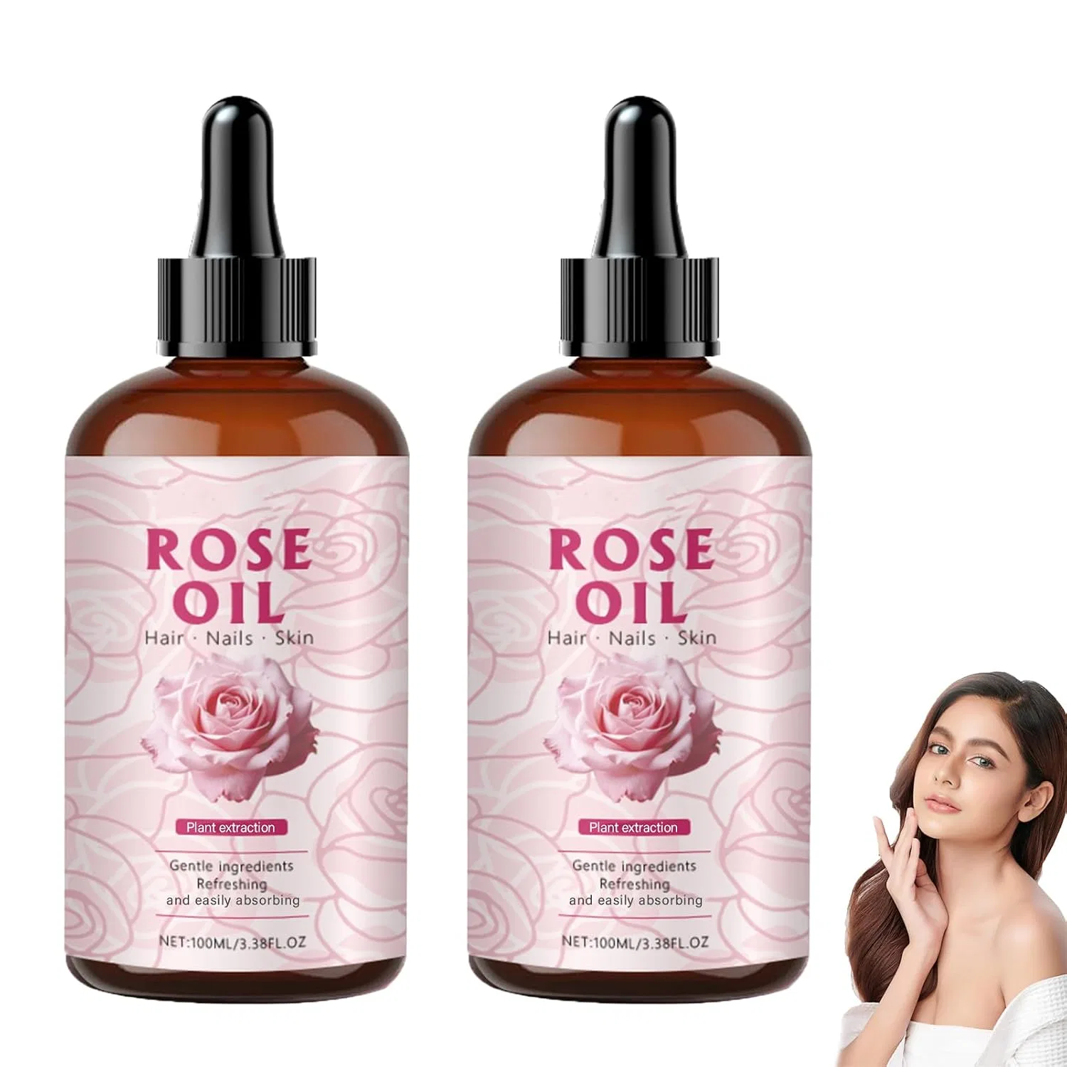 Масло для лица и тела Rose Oil, homomdy, 2 шт, 100 мл