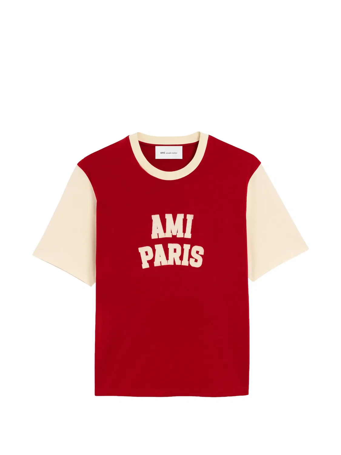 Футболка с вышивкой красная AMI Paris, красный