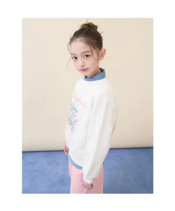 Свитшот детский с графическим принтом, Beanpole Kids, айвори — фото 4