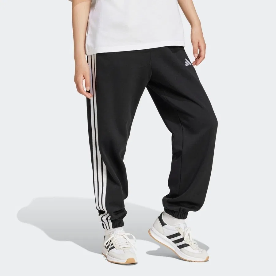 Женские спортивные брюки с эластичным поясом и карманами adidas W 3S FL C PT JE1276, Черный — фото 3