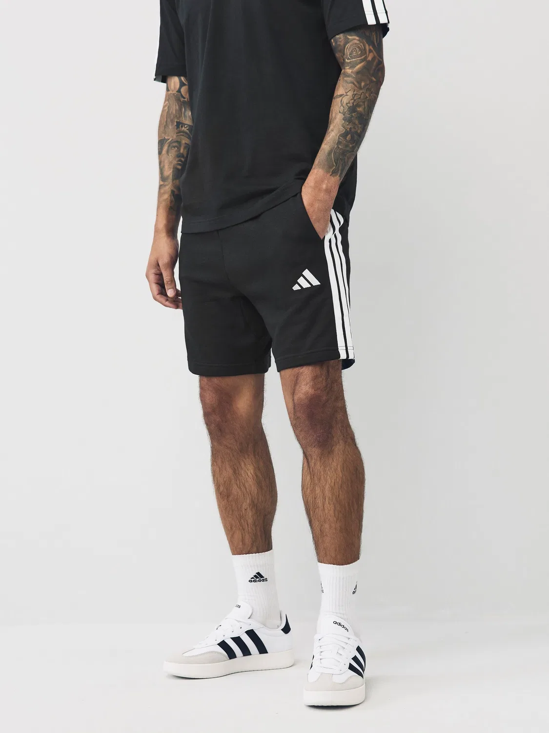 Шорты с утяжкой, French Terry adidas, черный