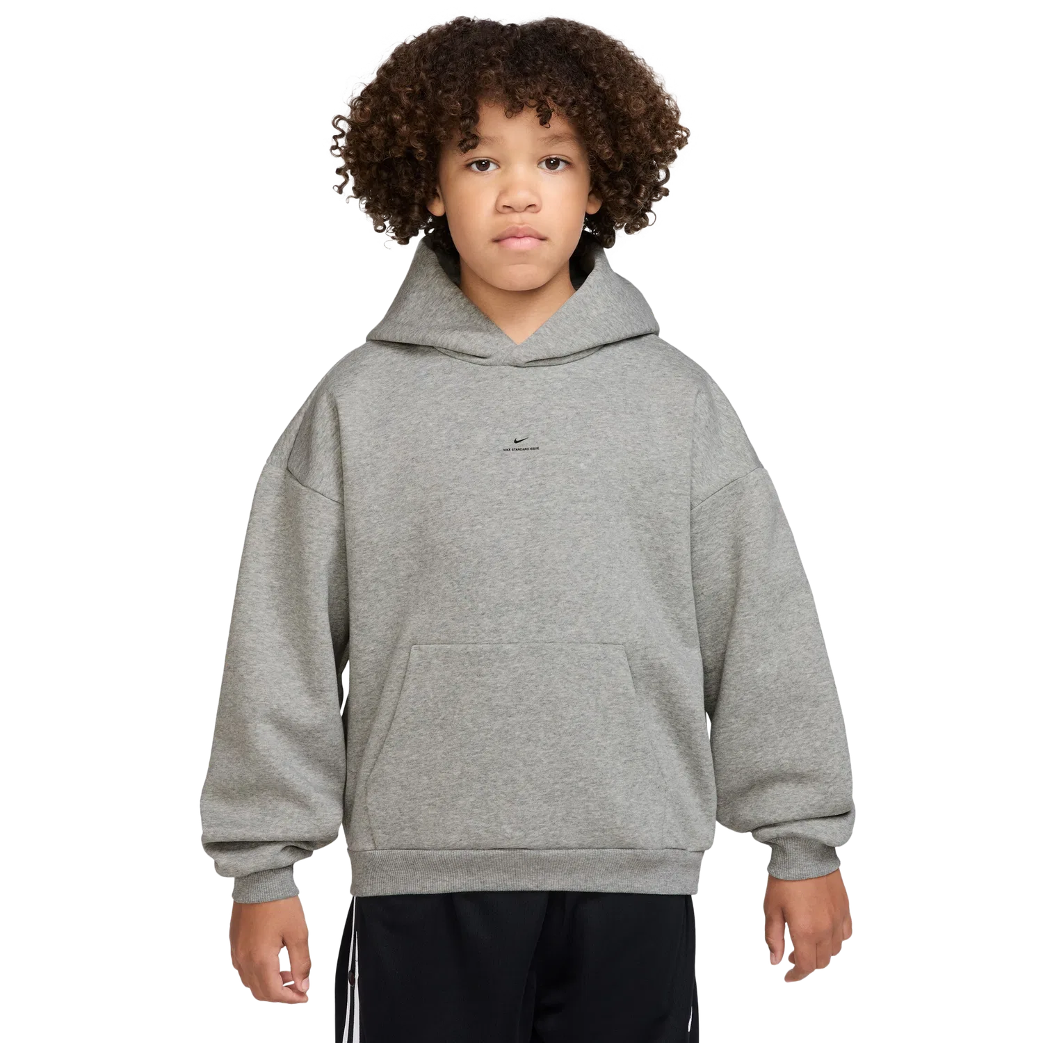Детское худи для мальчиков с флисом и капюшоном Nike Standard Fleece Pullover Hoodie, Black/Gray — фото 4
