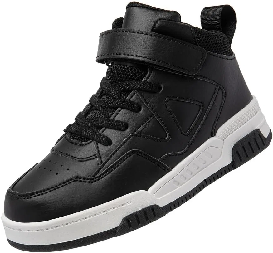 Детские кроссовки с кожаным верхом Retro Street Style JTTIO, Black