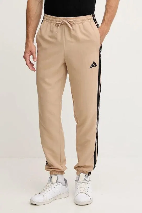 Мужской спортивный костюм с молнией adidas Sportswear Basic 3-Stripes Woven, Beige — фото 3
