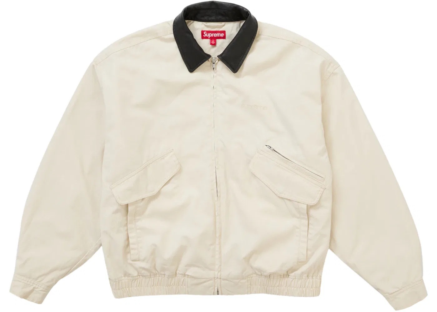 Мужская куртка-утилитар с воротником из кожи Supreme Jacket (FW24), Stone