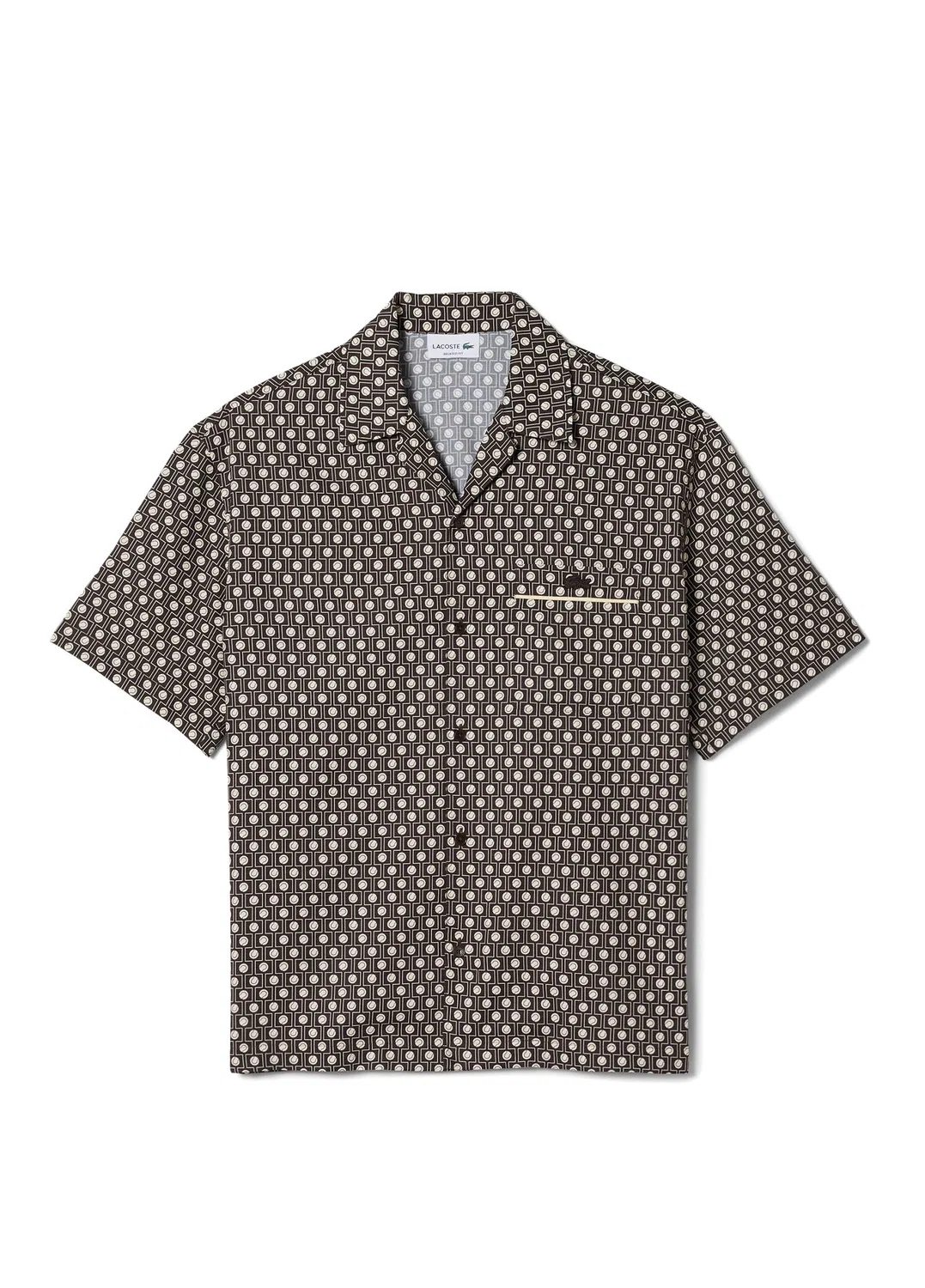 Рубашка Lacoste с принтом Relaxed Fit, коричневый