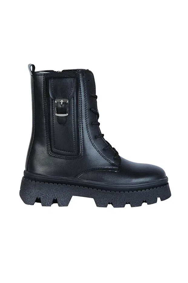 Детские ботинки для девочек с принтом London Black Winter Girl's Boots Generic Brands, Black — фото 2