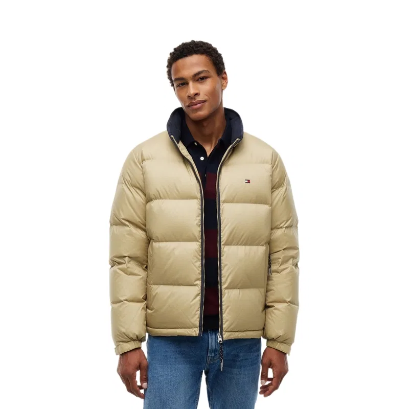 Мужская куртка-пуховик с воротником-стойкой Tommy Hilfiger, Khaki RBZ