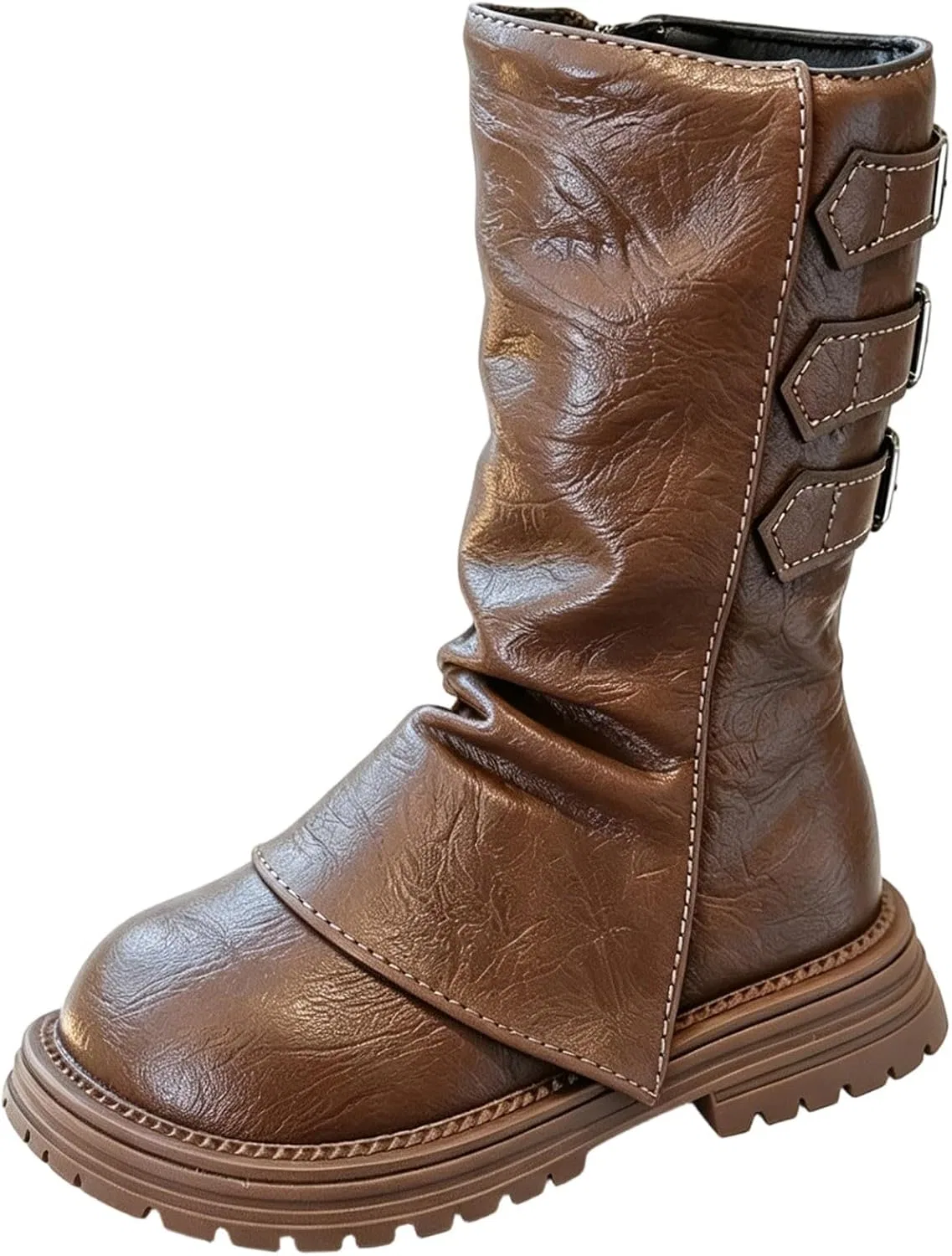 Детские сапоги для девочек с боковой молнией SHOPESSA, Brown