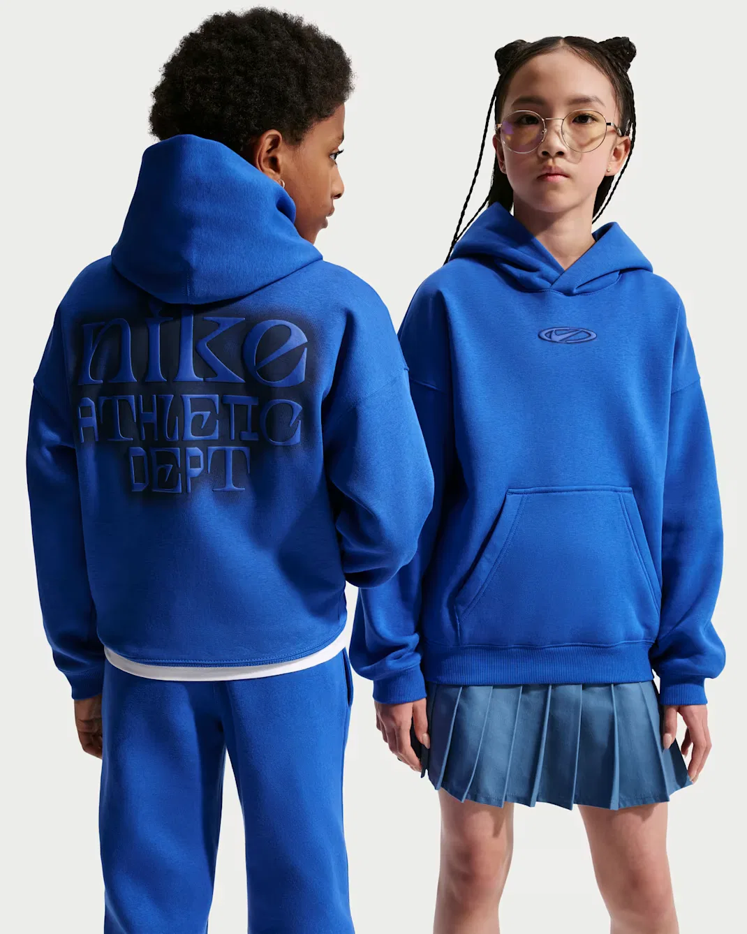 Толстовка большого размера для детей постарше Nike Sportswear Club Fleece, Game Royal/Midnight Navy/Game Royal