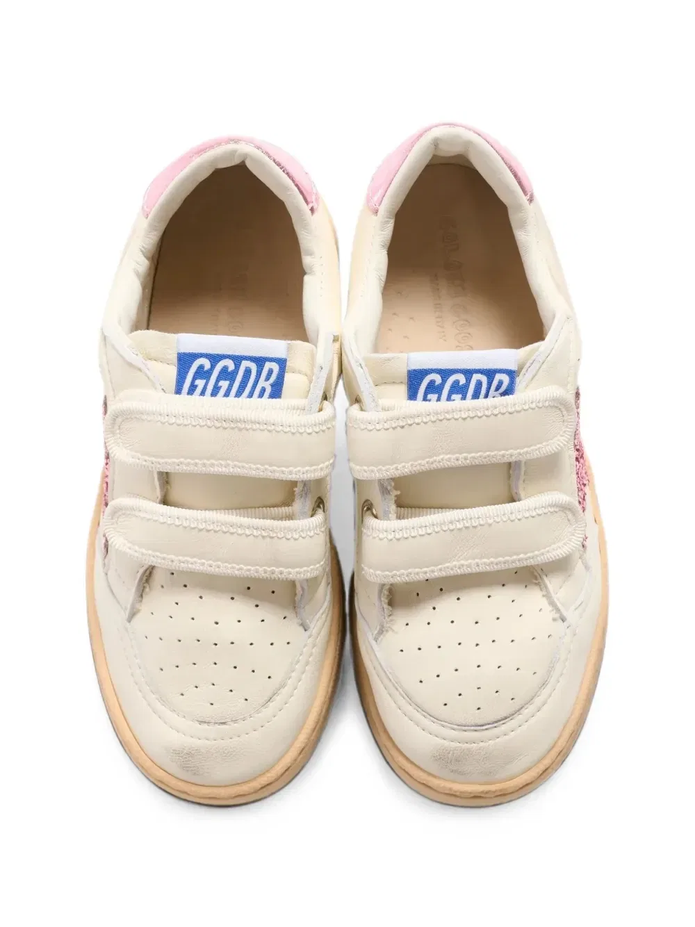 Кожаные кроссовки Ball Star Golden Goose Kids, бежевый — фото 3