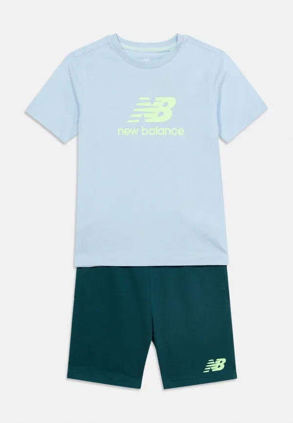 Комплект из футболки и шорт из хлопка New Balance, синий — фото 3