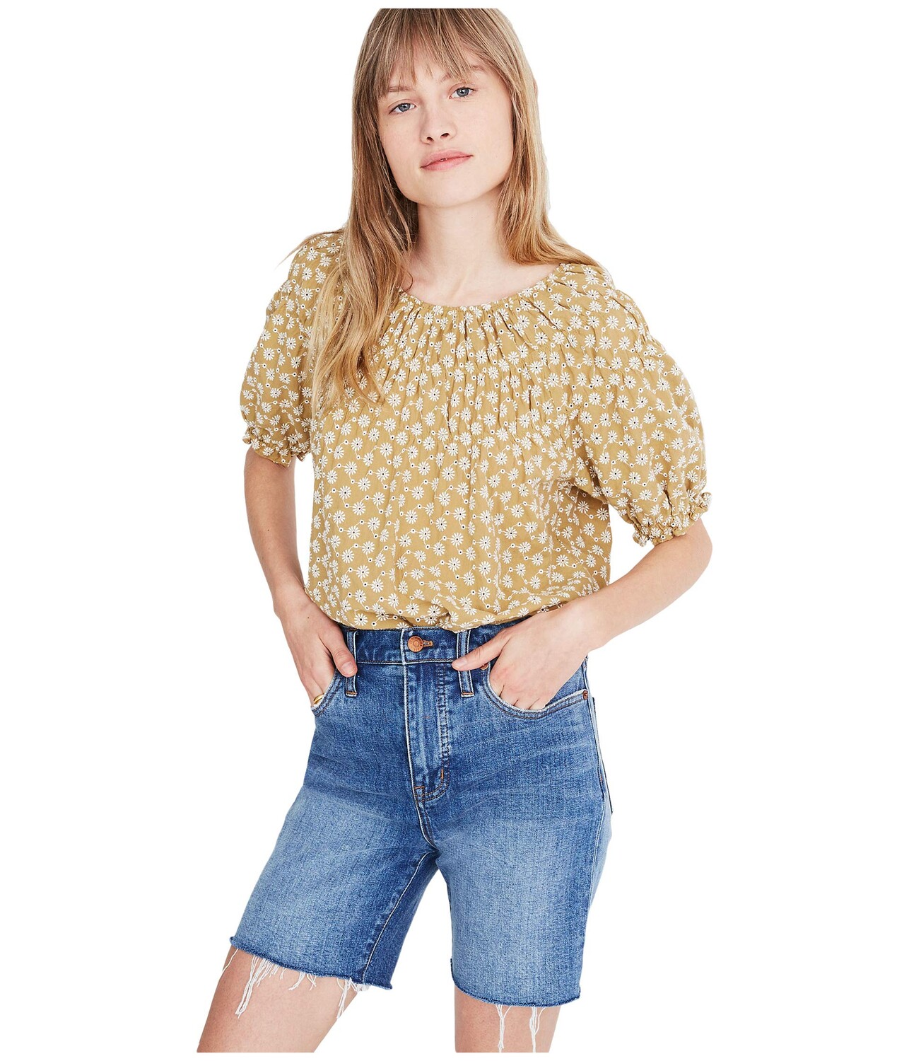 

Шорты Madewell, High-Rise Mid-Length Denim Shorts in Gosford