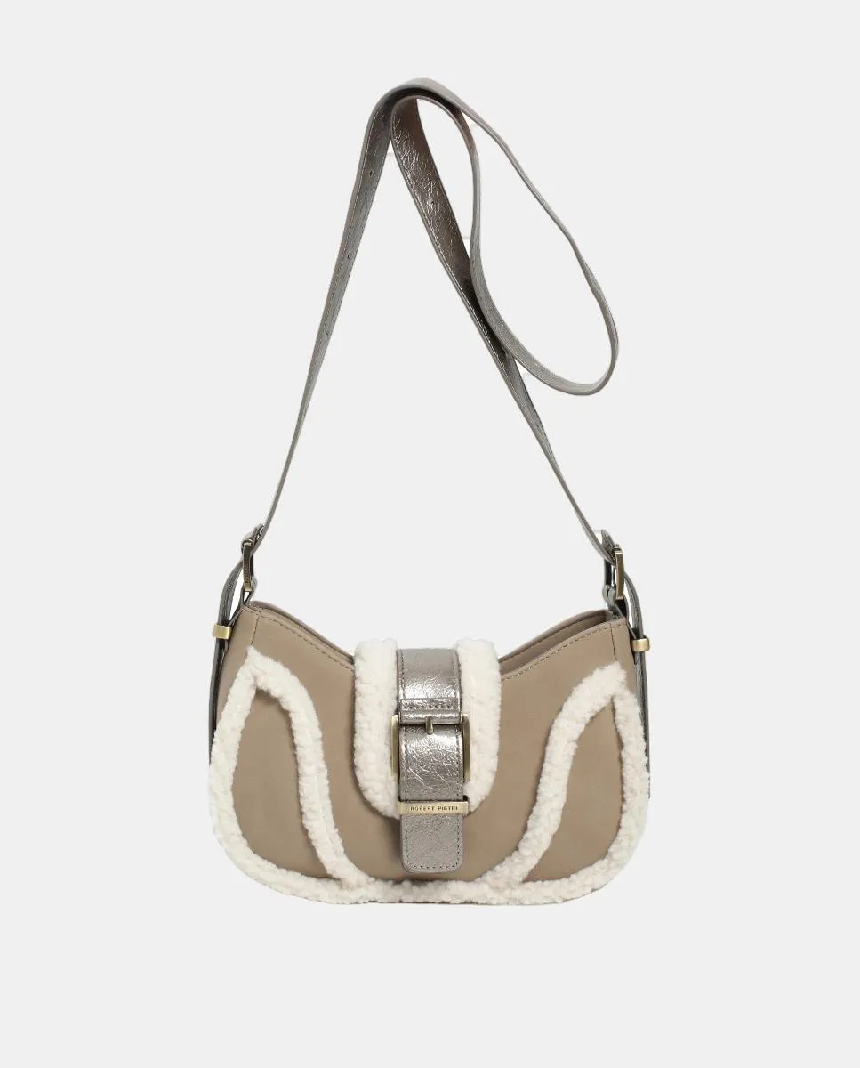 

Сумка через плечо из искусственной кожи с овчиной Robert Pietri, серо-коричневый