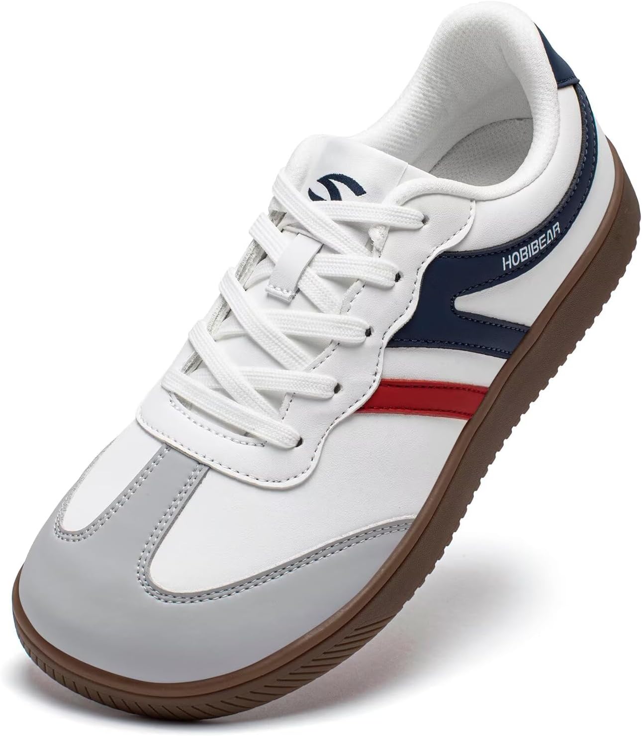 

HOBIBEAR Босоножки Широкие Повседневные На Шнуровке Ретро Кожаные Модные Кроссовки для Женщин и Мужчин, белый/синий