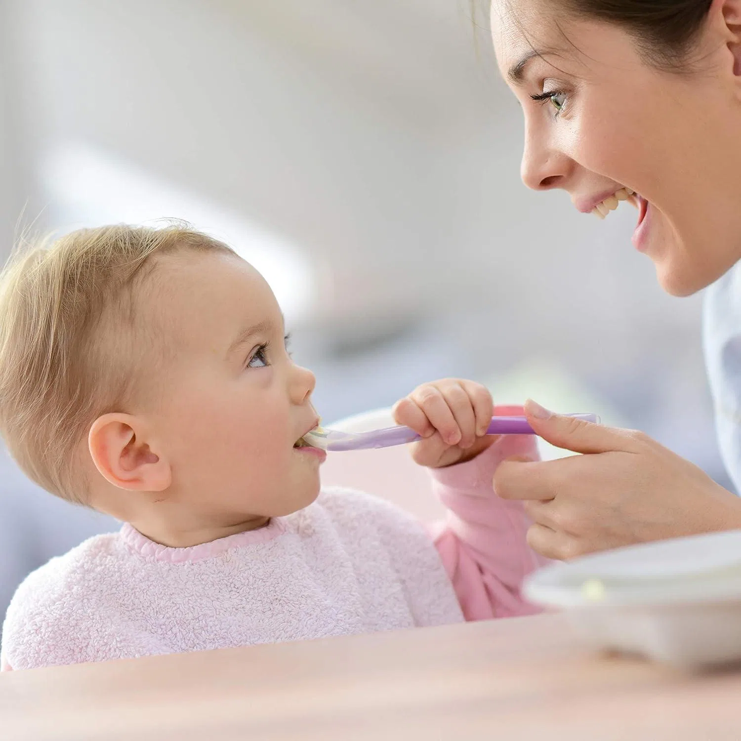 Набор детских ложек из силикона, 5 штук, мягкие изогнутые, BabyHerz — фото 3