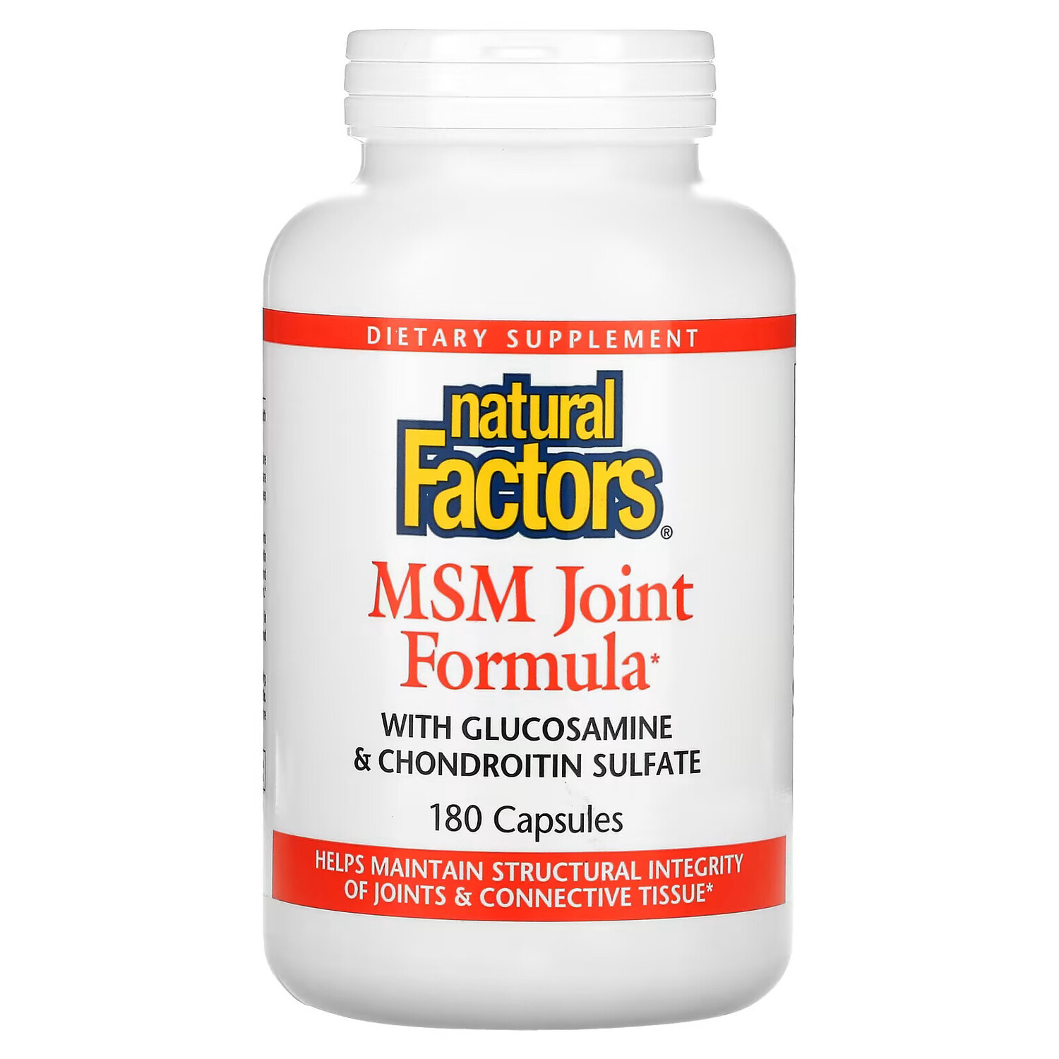 

Natural Factors, Формула для суставов с МСМ, глюкозамином и хондроитинсульфатом, 180 капсул