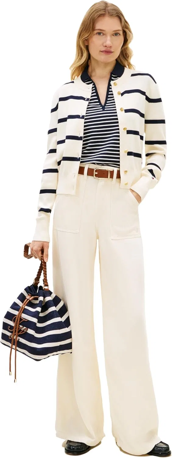 Женский хлопковый кардиган Tommy Hilfiger, Big Stripe Calico/Dark Night Navy — фото 3