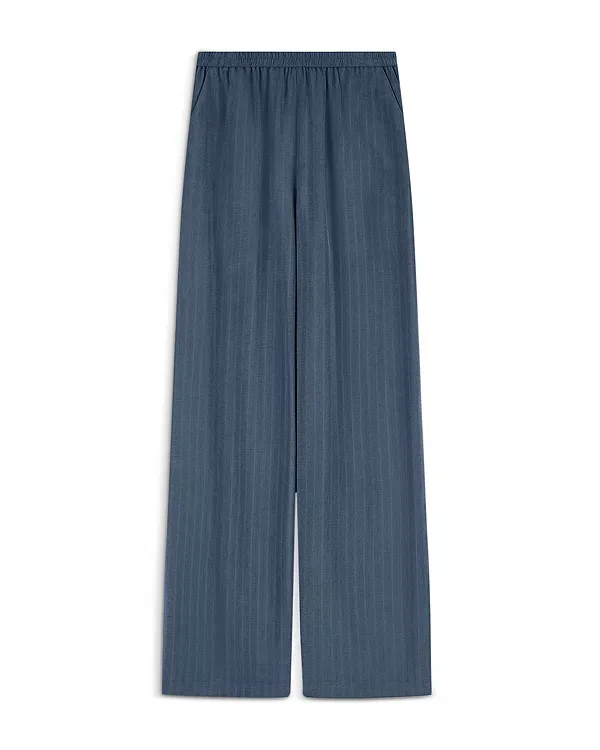Женские брюки с эластичным поясом Fluid Lurex Pinstripe Emporio Armani, Whale Blue