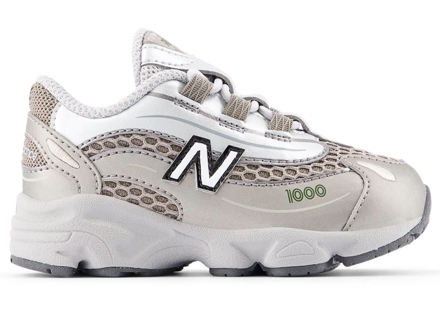 Детские кроссовки Lifestyle New Balance 1000 Bungee Lace, Arid Stone Light Silver Metallic
