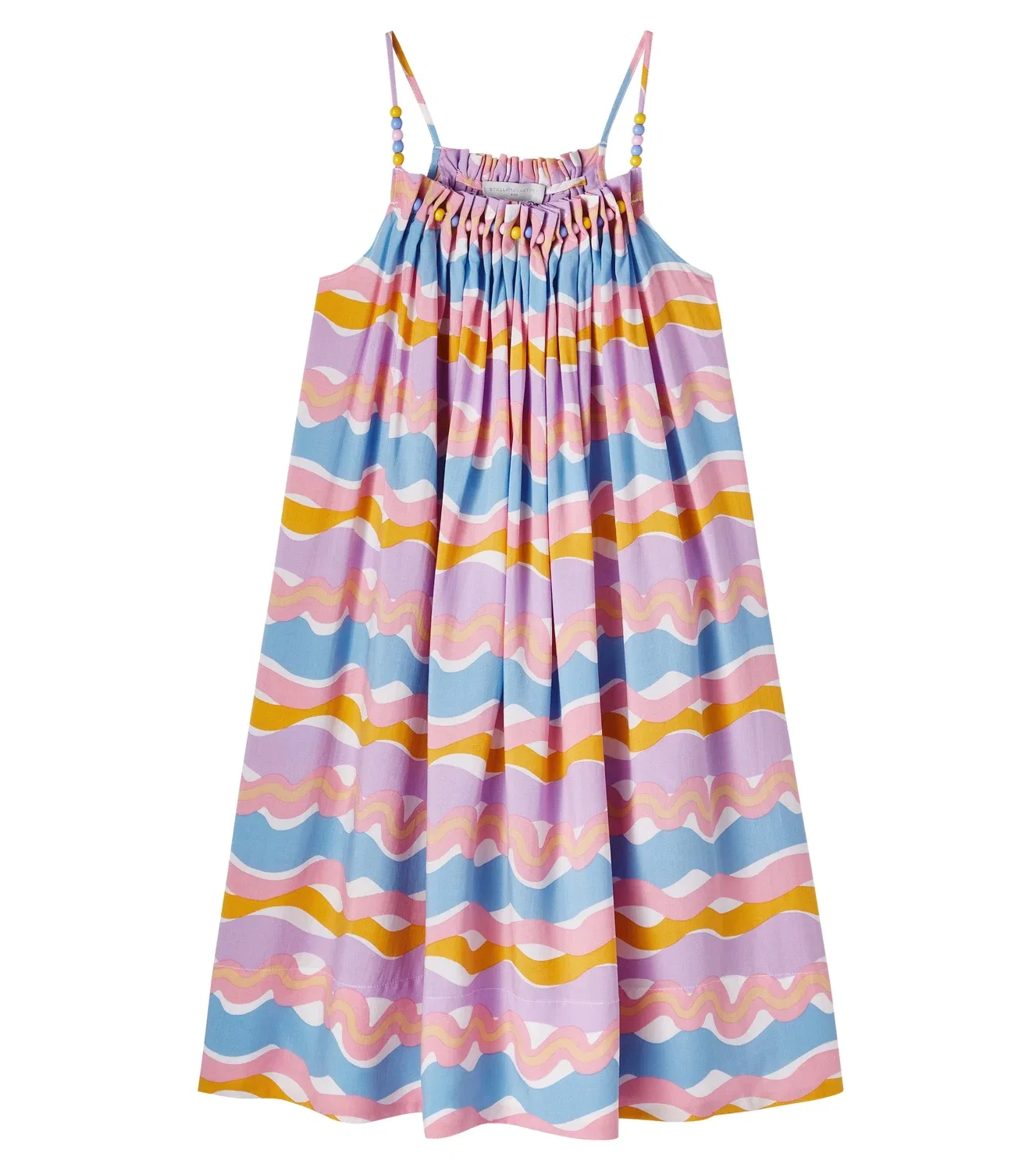 Платье с принтом и бисером Stella Mccartney Kids, мультиколор
