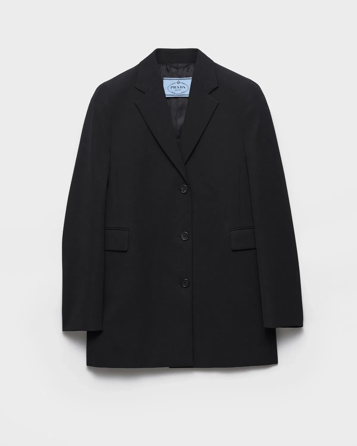 Приталенная куртка из шерсти Prada, черный