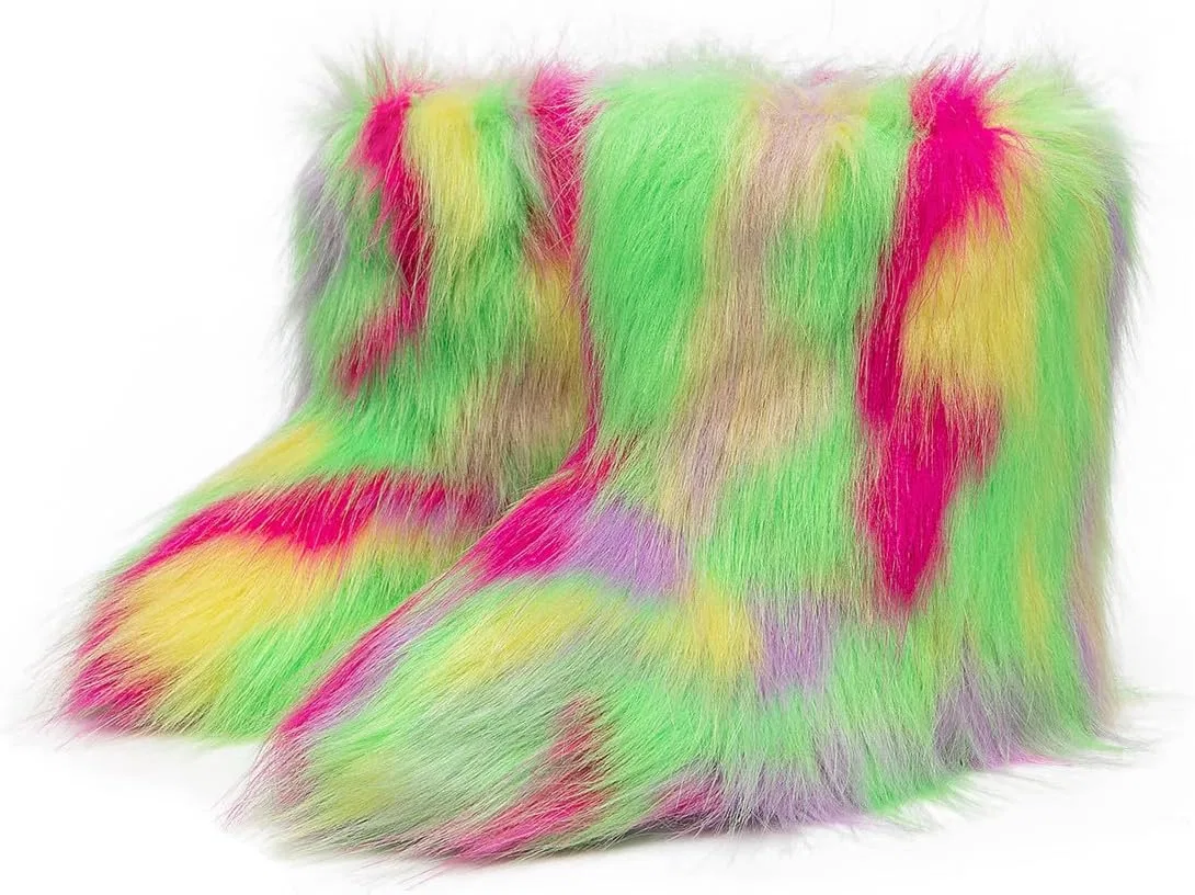 Детские зимние сапоги для девочек с искусственным мехом BININBOX, Multicolor