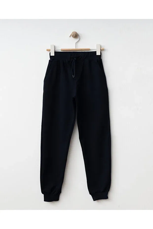 Детские спортивные штаны для мальчиков с эластичным манжетом Unisex children's sweatpants 2-strand seasonal school and daily casual basic joggers with pockets navy blue 5-14 years Re&Gi Rekor, Navy Blue
