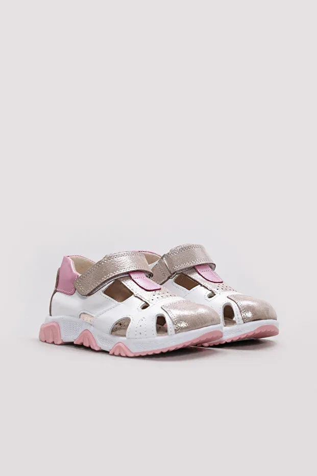 Детские повседневные туфли для девочек с принтом Young Fast Step, White Beige — фото 4