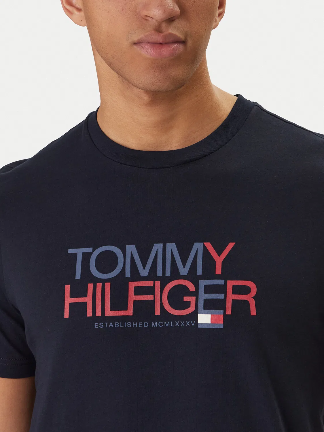 Мужская футболка стандартного кроя Brand Love Big Text Tommy Hilfiger, темно-синий — фото 4
