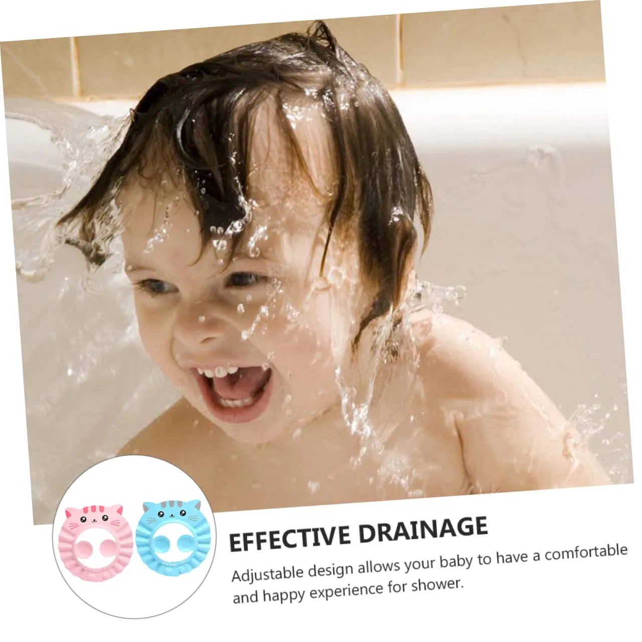 No brand Шапочка для душа Adjustable Waterproof Cartoon Design, 6 Pack — фото 4