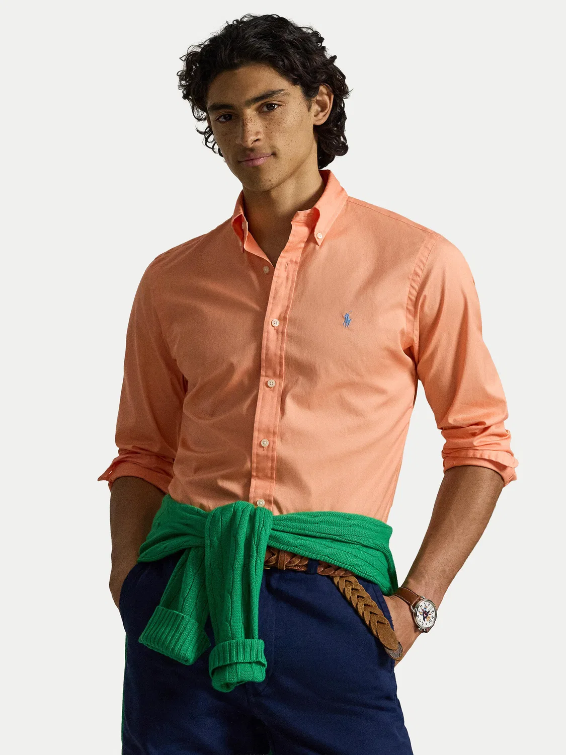 Мужская рубашка стандартного кроя Polo Ralph Lauren, светло-оранжевый