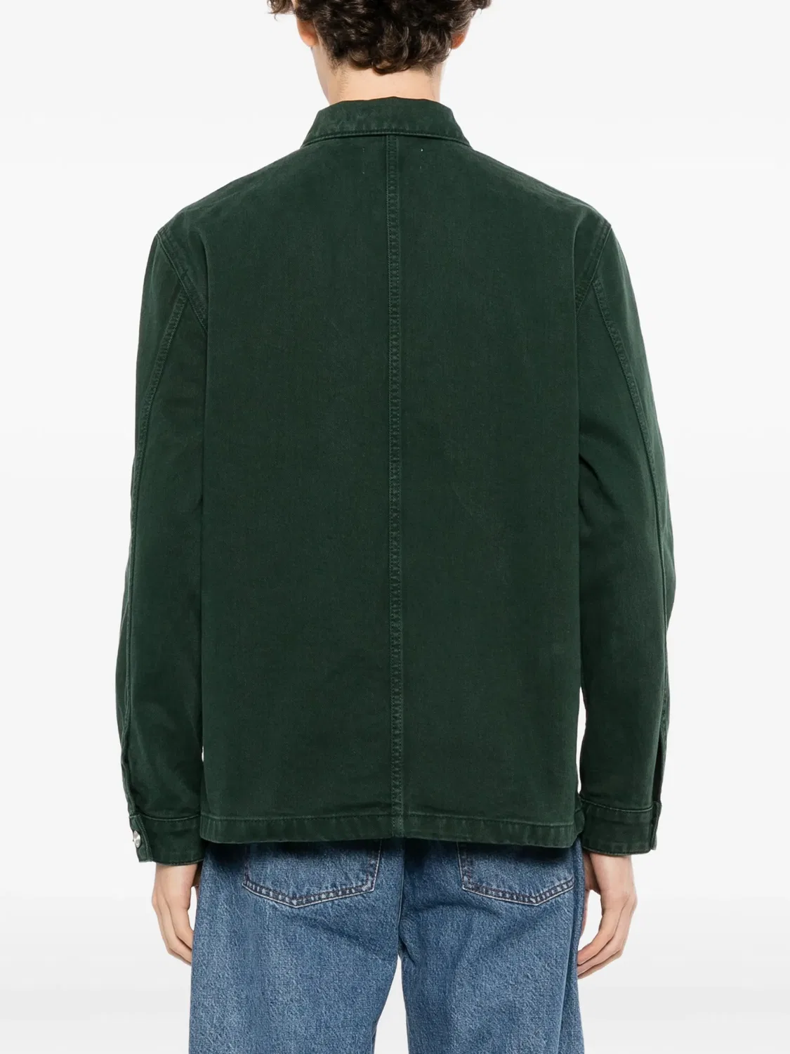Джинсовая рубашка-куртка зеленая Lacoste, зеленый — фото 4