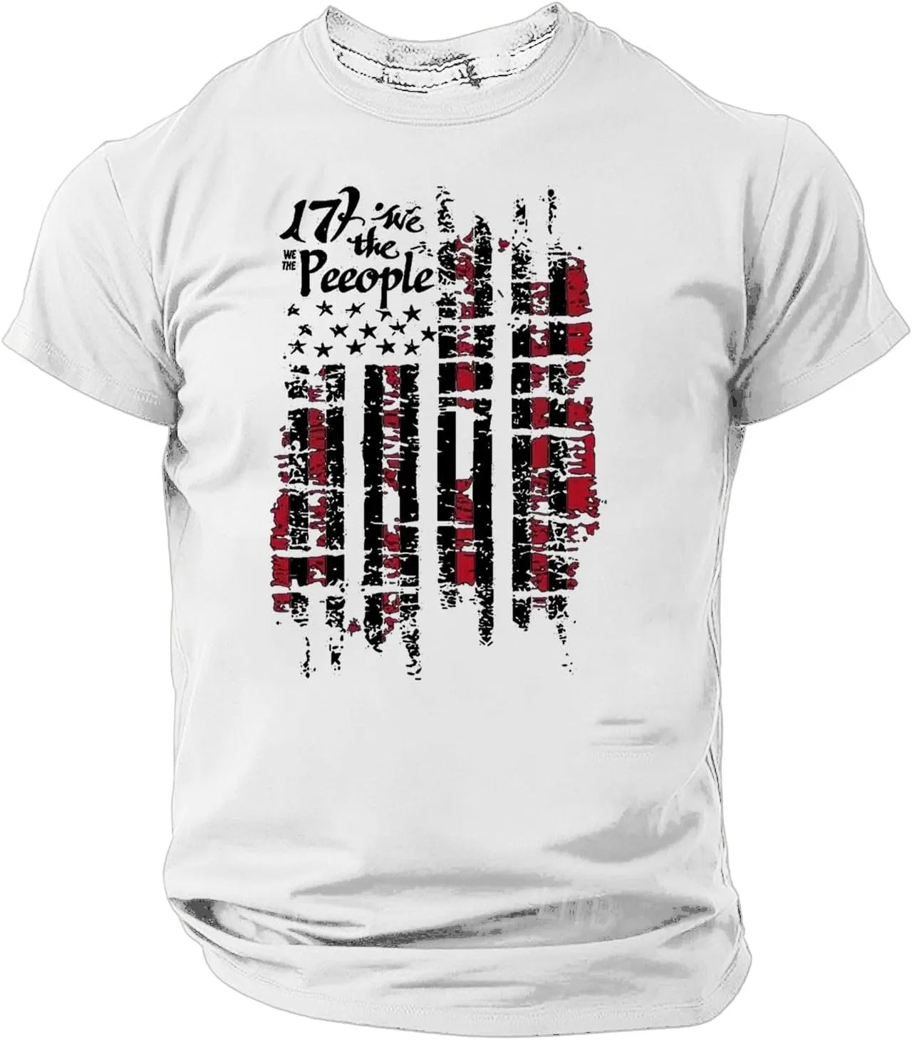 Мужская футболка с американским флагом Independence Day Graphic Tee, White — фото 4