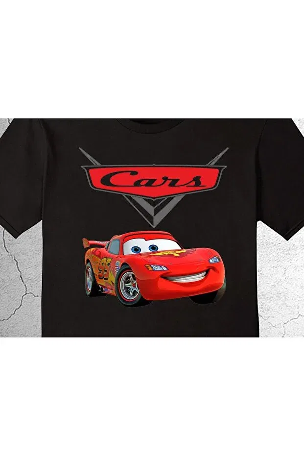 Детская футболка для мальчиков с принтом Car Lightning McQueen Baskwear, Black — фото 2