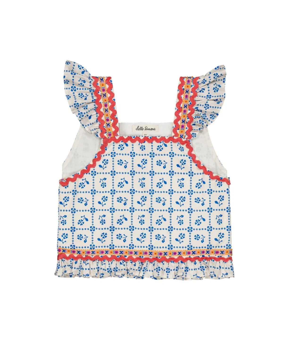 Детская блузка с принтом Iria blouse Fayence hello Simone, Blue — фото 2