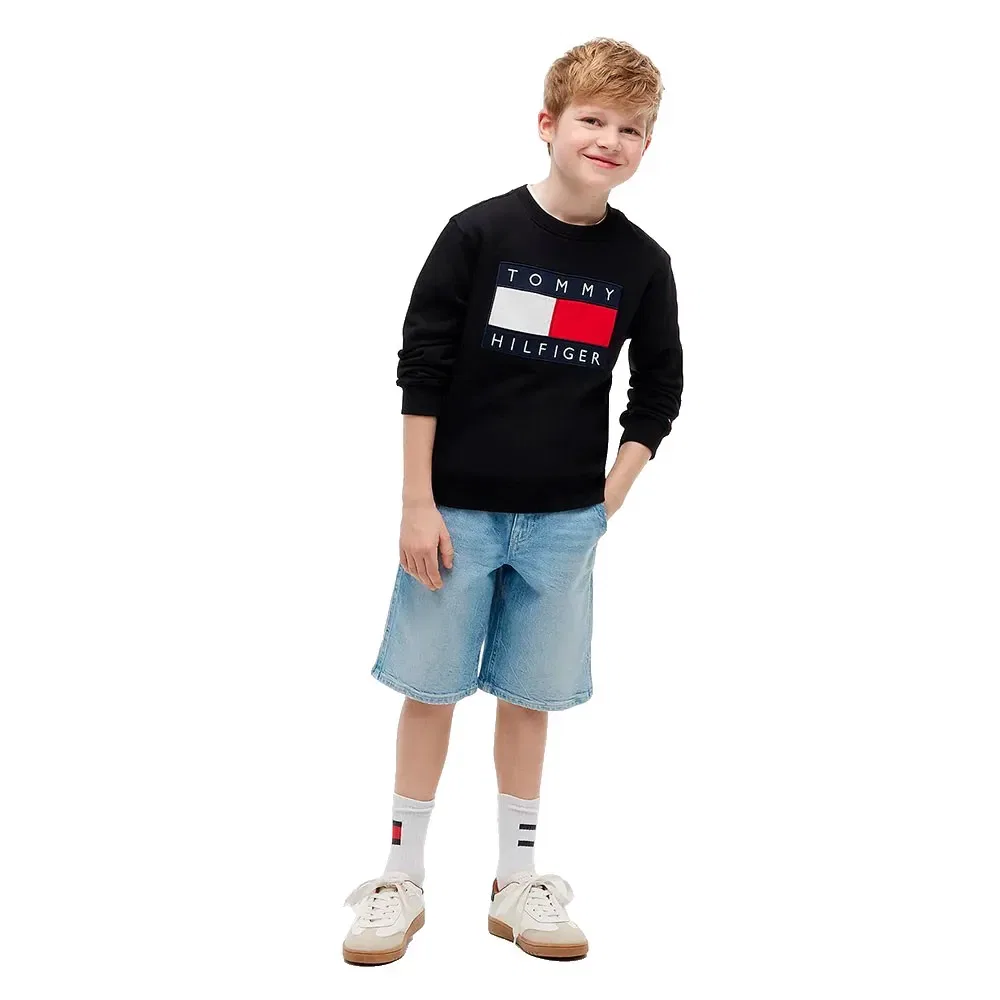 Детский свитшот для девочек из хлопка KS0KS00709 Tommy hilfiger, Black — фото 4