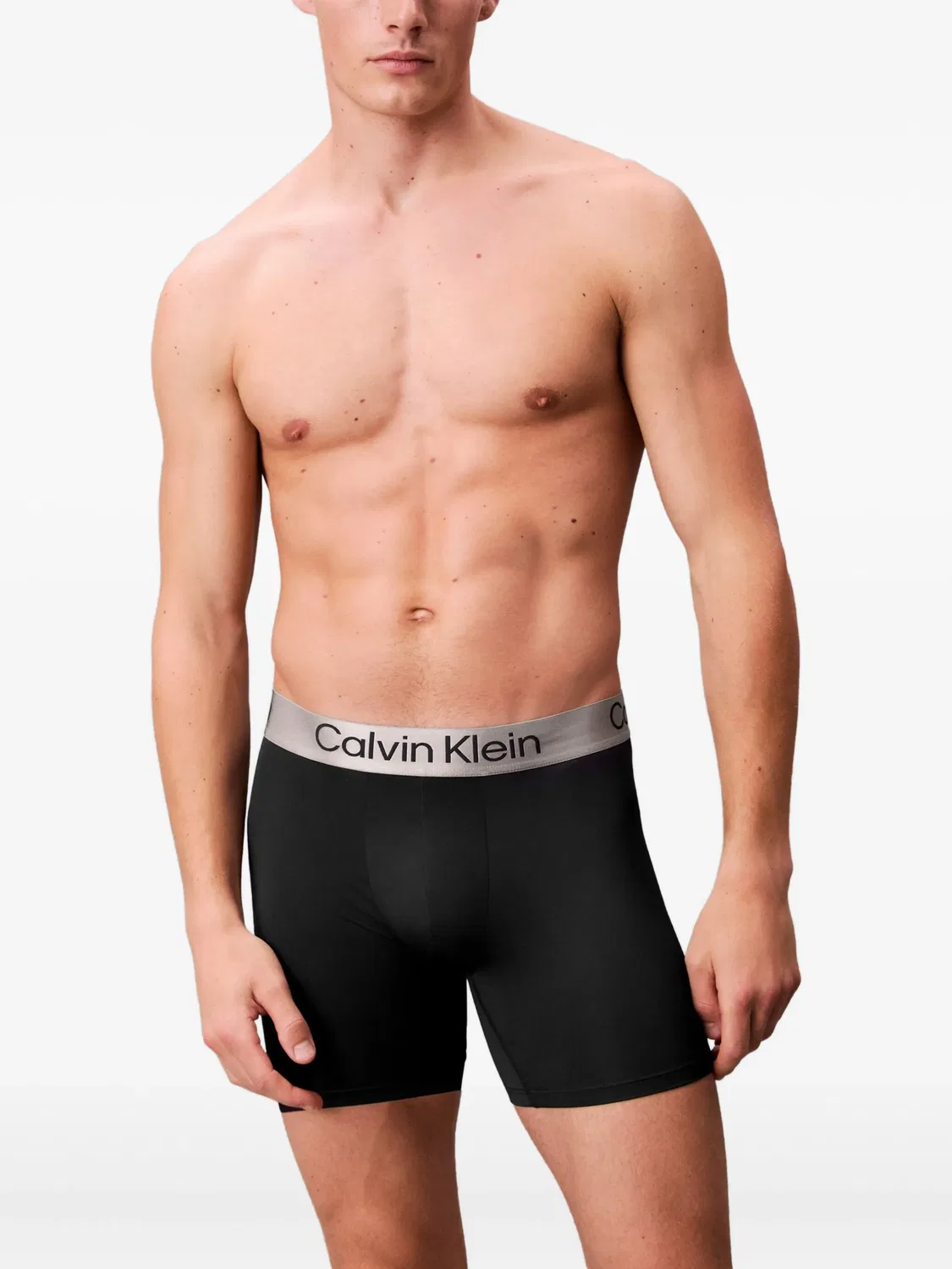 Боксеры с логотипом на поясе (упаковка из трех) Calvin Klein, черный — фото 3