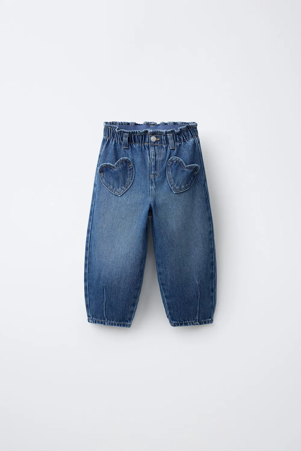 Свободные джинсы с карманами в форме сердца ZARA, Mid-blue