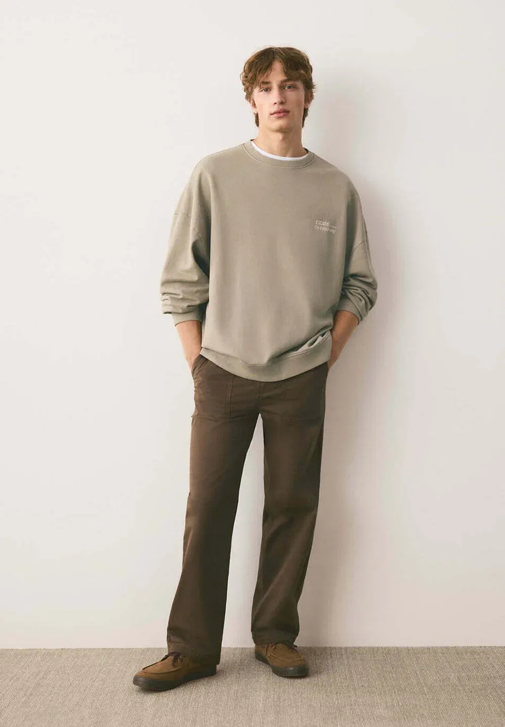 Подростковая толстовка Mango Kids, Light Brown — фото 4