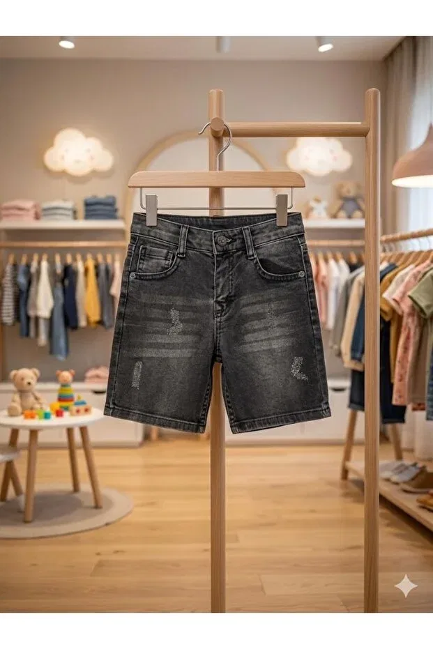 Детские шорты для девочек джинсовые Ata Kids, Black