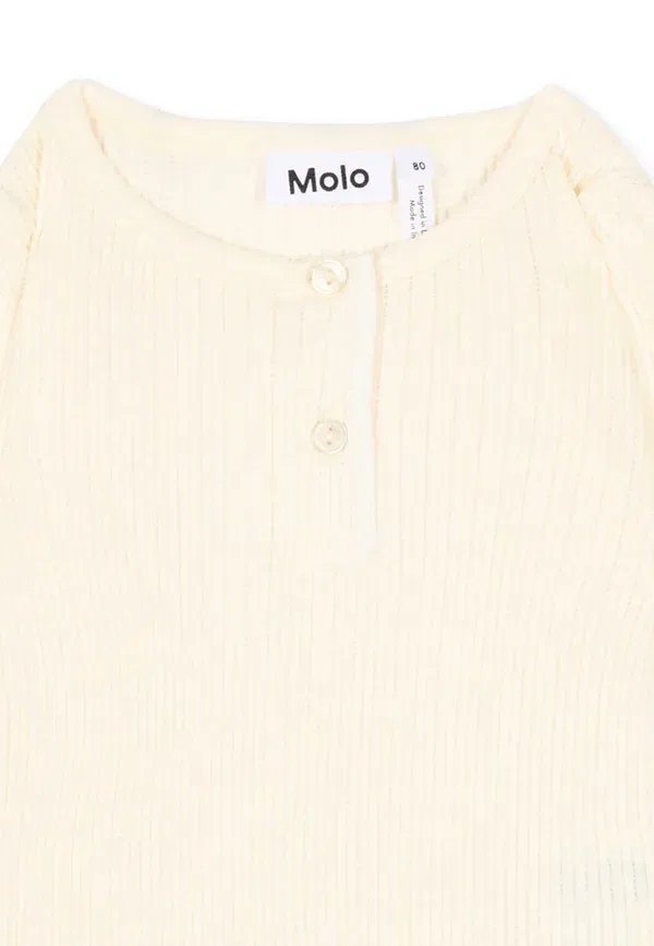 Боди хлопковое Body unisex Molo, Ivory, слоновая кость — фото 3