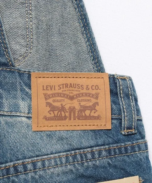 JUGLANS Детский джинсовый комбинезон с коротким рукавом Levi's LVG Shortall, Blue — фото 4