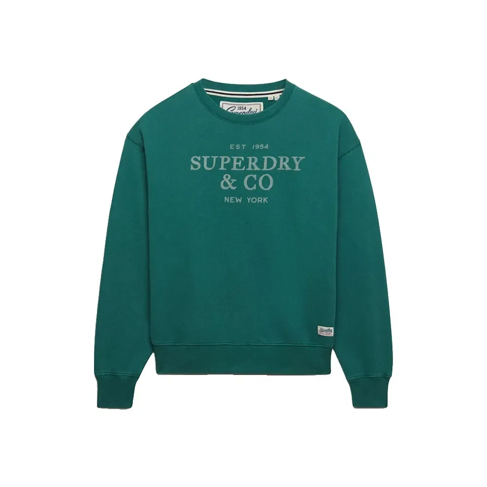 Свитшот свободного кроя Superdry Luxe Casual Loose Crew, зеленый — фото 3