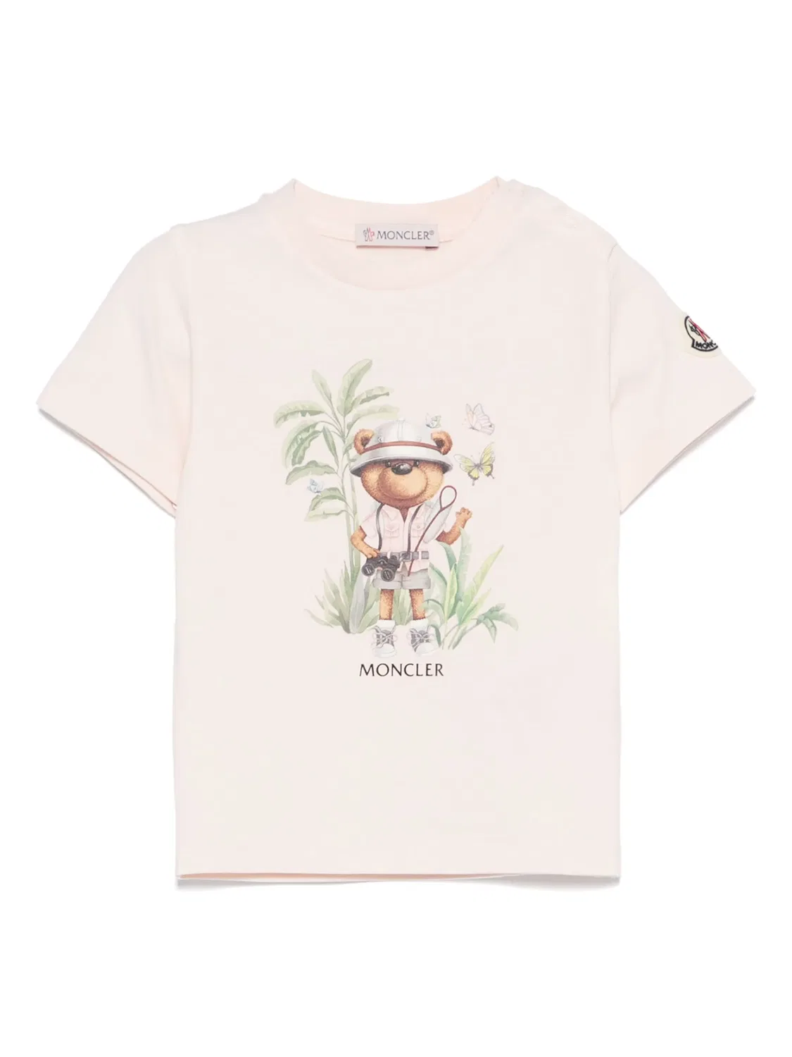 Футболка с мотивом медвежонка из хлопка MONCLER GENIUS, розовый